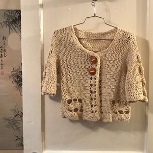 Hand crocheted shrug